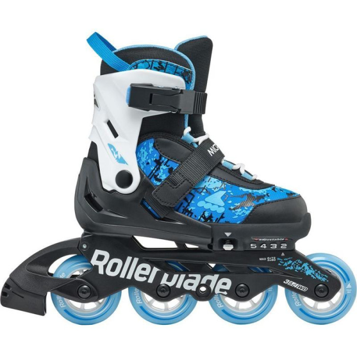 Розсувні дитячі ролики Rollerblade Microblade SL розмір 33-36,5 чорно-блакитні