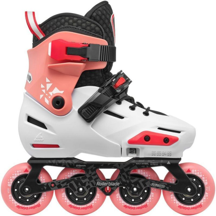 Фріскейт ролики для дівчинки Rollerblade Apex platinum-coral 29-32 розміру