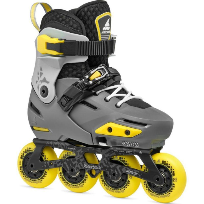 Дитячі фрискейт ролики Rollerblade Apex сіро-жовті 29-32 розміри