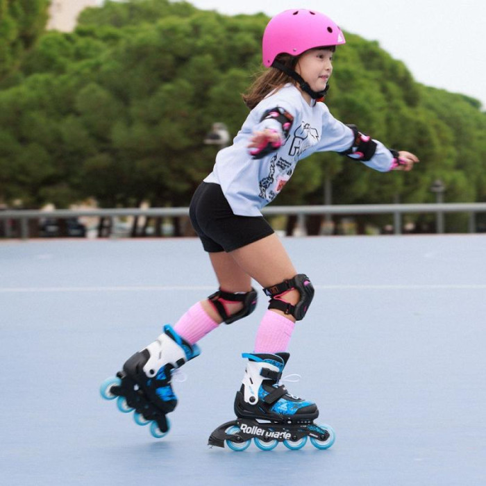 Розсувні дитячі ролики Rollerblade Microblade SL розмір 33-36,5 чорно-блакитні