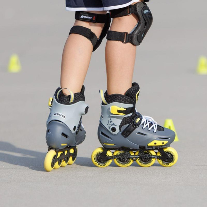 Дитячі фрискейт ролики Rollerblade Apex сіро-жовті 29-32 розміри