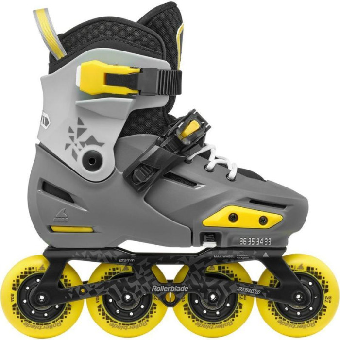 Дитячі фрискейт ролики Rollerblade Apex сіро-жовті 29-32 розміри
