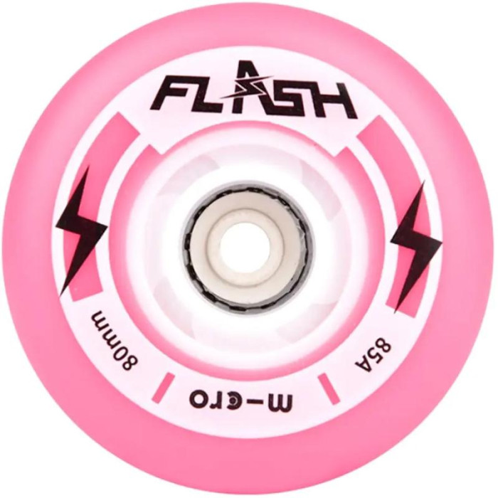 Cветящиеся LED колеса Micro Flash розовые 80 mm