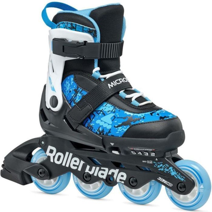 Розсувні дитячі ролики Rollerblade Microblade SL розмір 33-36,5 чорно-блакитні