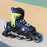 Детские раздвижные ролики Rollerblade Microblade Сине-салатовые 33-36,5