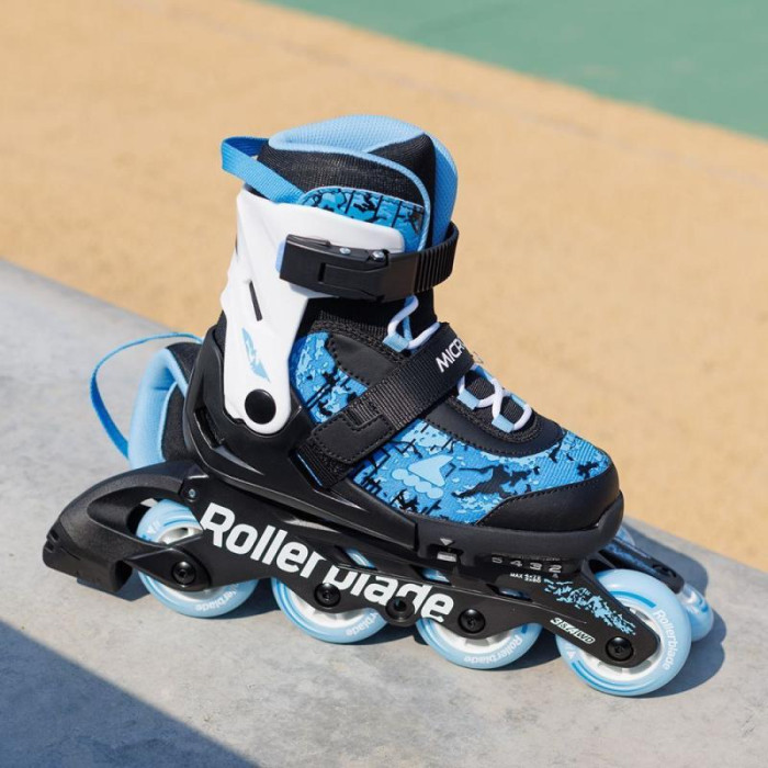 Розсувні дитячі ролики Rollerblade Microblade SL розмір 33-36,5 чорно-блакитні