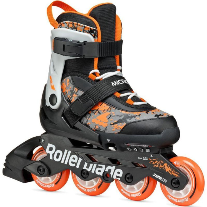 Розсувні дитячі ролики Rollerblade Microblade SL розмір 28-32 чорно-жовтогарячі