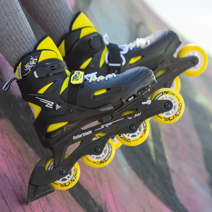 Дитячі розсувні ролики Rollerblade Fury black-yellow 2023 36.5-40.5