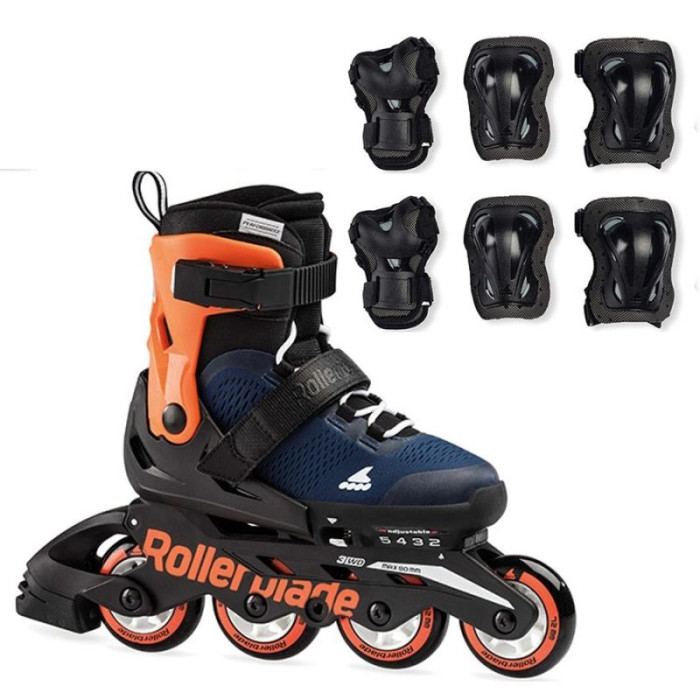 Набір дитячі ролики Rollerblade Microblade Midnight Blue Combo 2020 size 28-32 із захистом