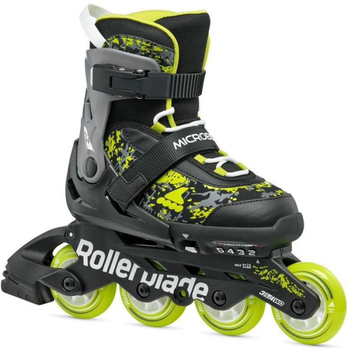 Розсувні дитячі ролики Rollerblade Microblade SL розмір 28-32 чорно-салатові