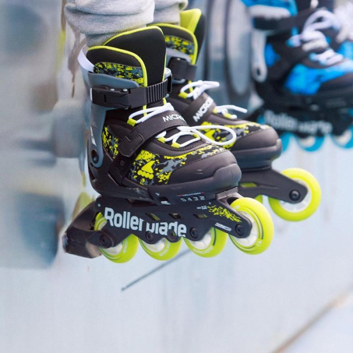 Розсувні дитячі ролики Rollerblade Microblade SL розмір 28-32 чорно-салатові