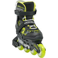 Раздвижные детские ролики Rollerblade Microblade SL размер 28-32 черно-салатовые