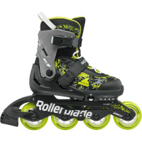 Раздвижные детские ролики Rollerblade Microblade SL размер 28-32 черно-салатовые