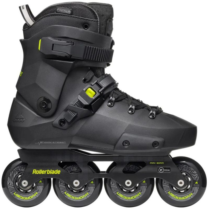 Роликові ковзани для активного катання Rollerblade Twister XT black-lime на ногу 25 см